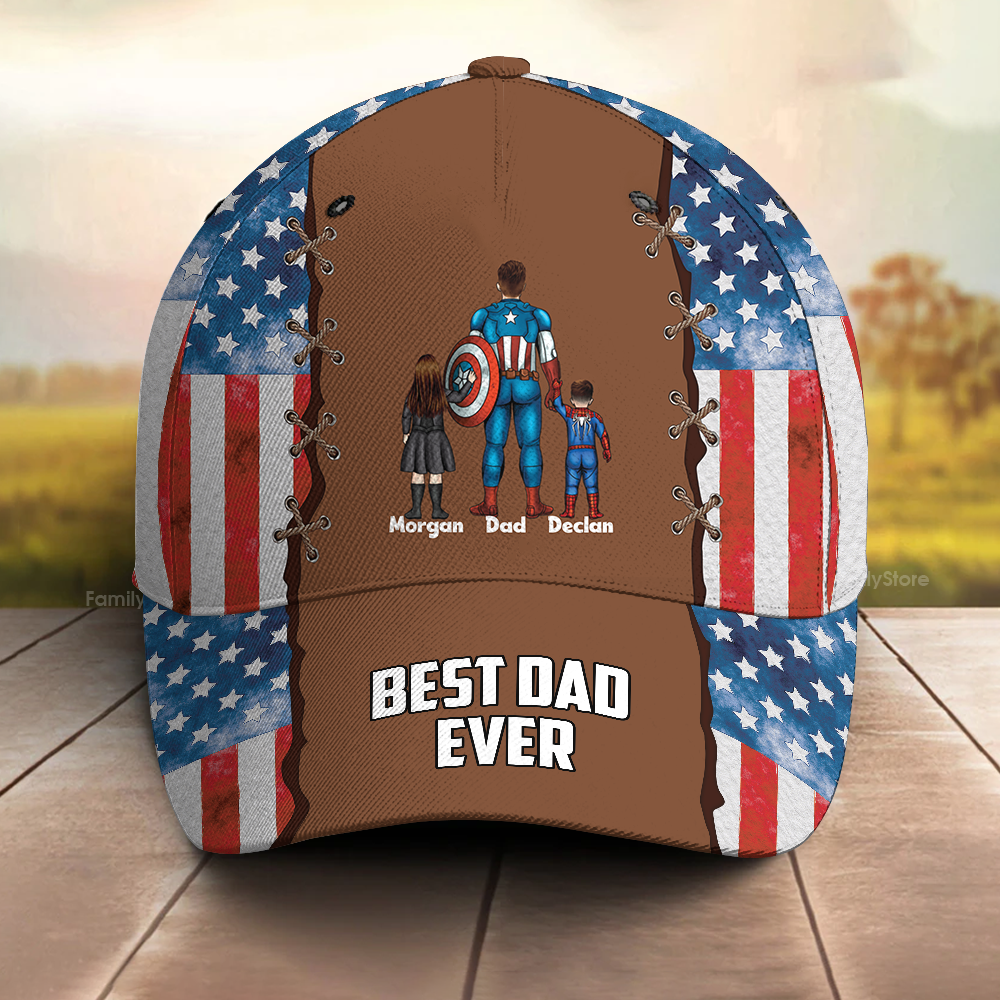 Personalized Superhero Cap for Dad - Best Dad Ever Gift - Father's Day