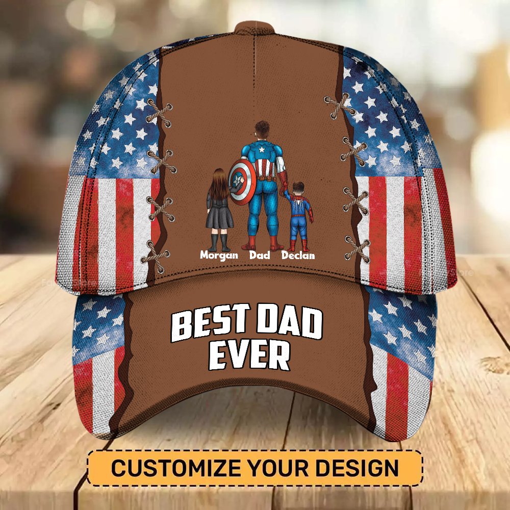 Personalized Superhero Cap for Dad - Best Dad Ever Gift - Father's Day