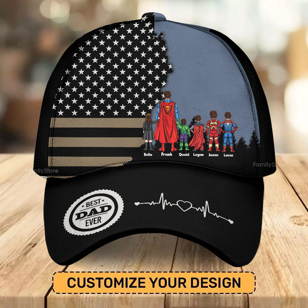 Personalized Super Hero Dad Cap | Custom Gift for Father's Day