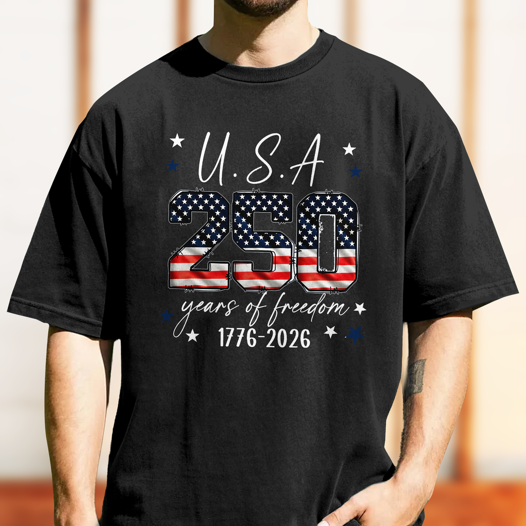 Personalized Comfort Shirt USA 250 Years Freedom Gift Comfort Shirt GradoCreations
