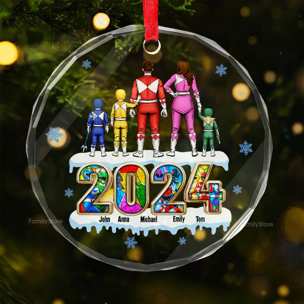 Personalized Glass Ornament Family Gift 2024 Christmas Decoration