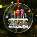 Personalized Glass Ornament Family Gift 2024 Christmas Decoration