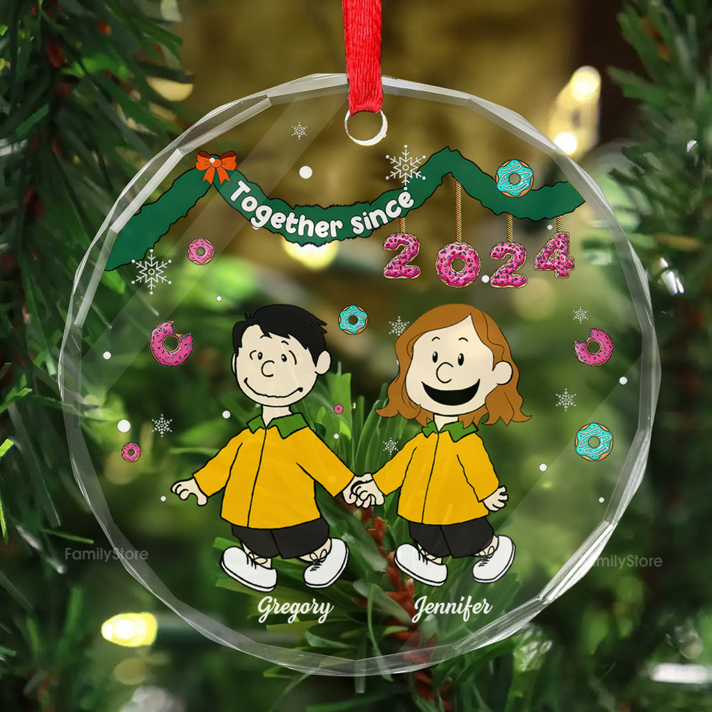 Personalized Glass Ornament Together Since 2024 Gift for Couples