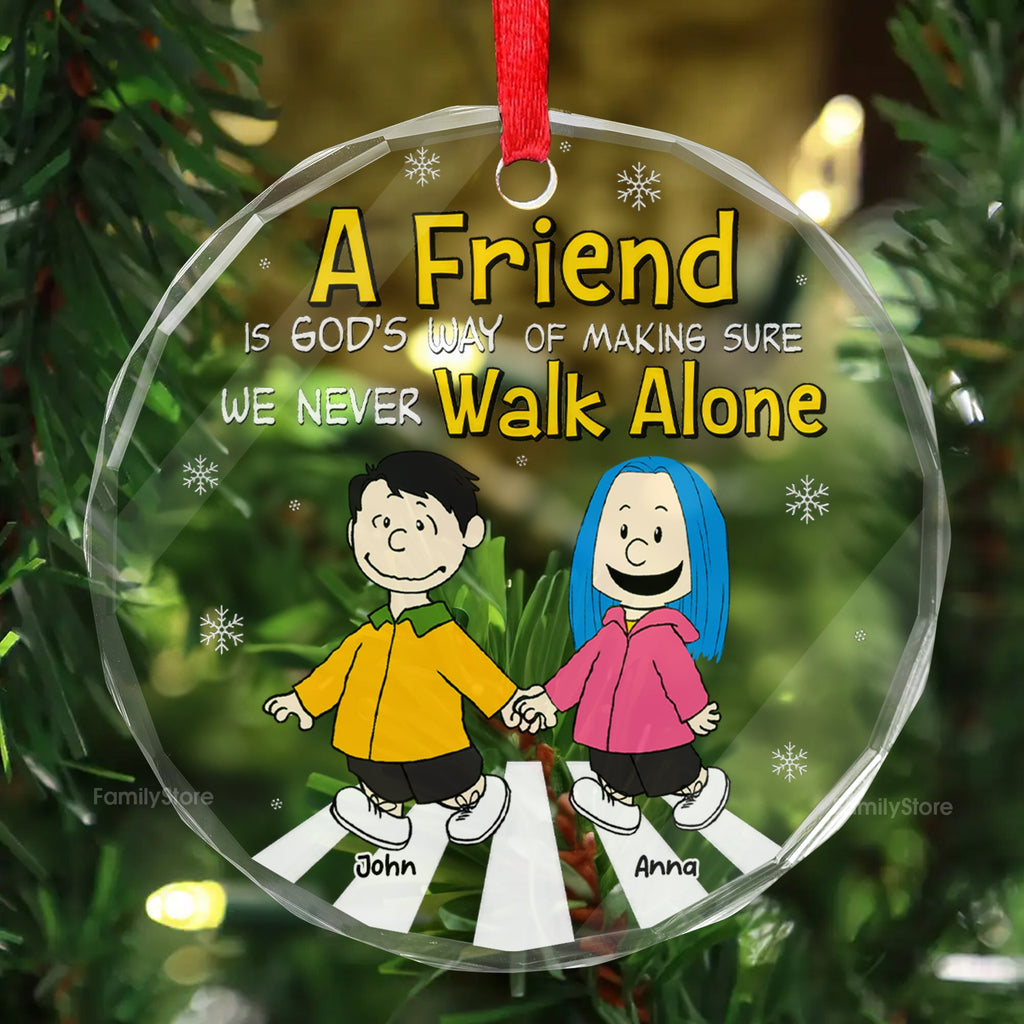 Personalized Friendship Glass Ornament Custom Quote Gift