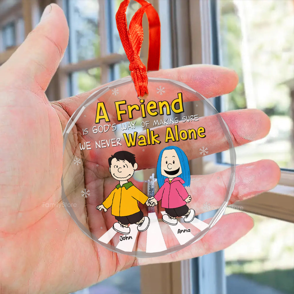 Personalized Friendship Glass Ornament Custom Quote Gift