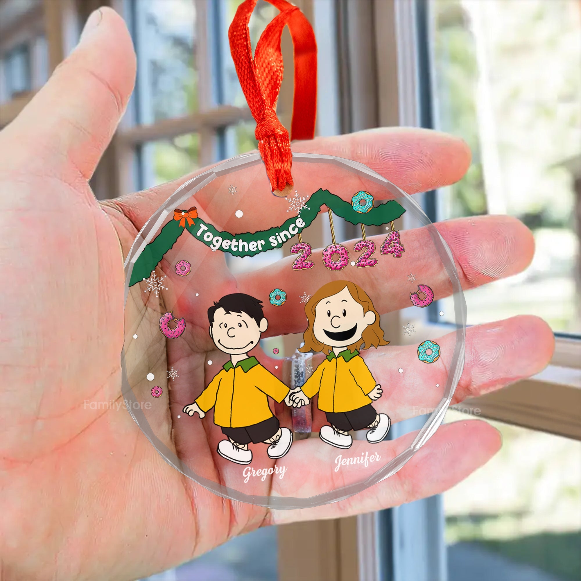 Personalized Glass Ornament Together Since 2024 Gift for Couples