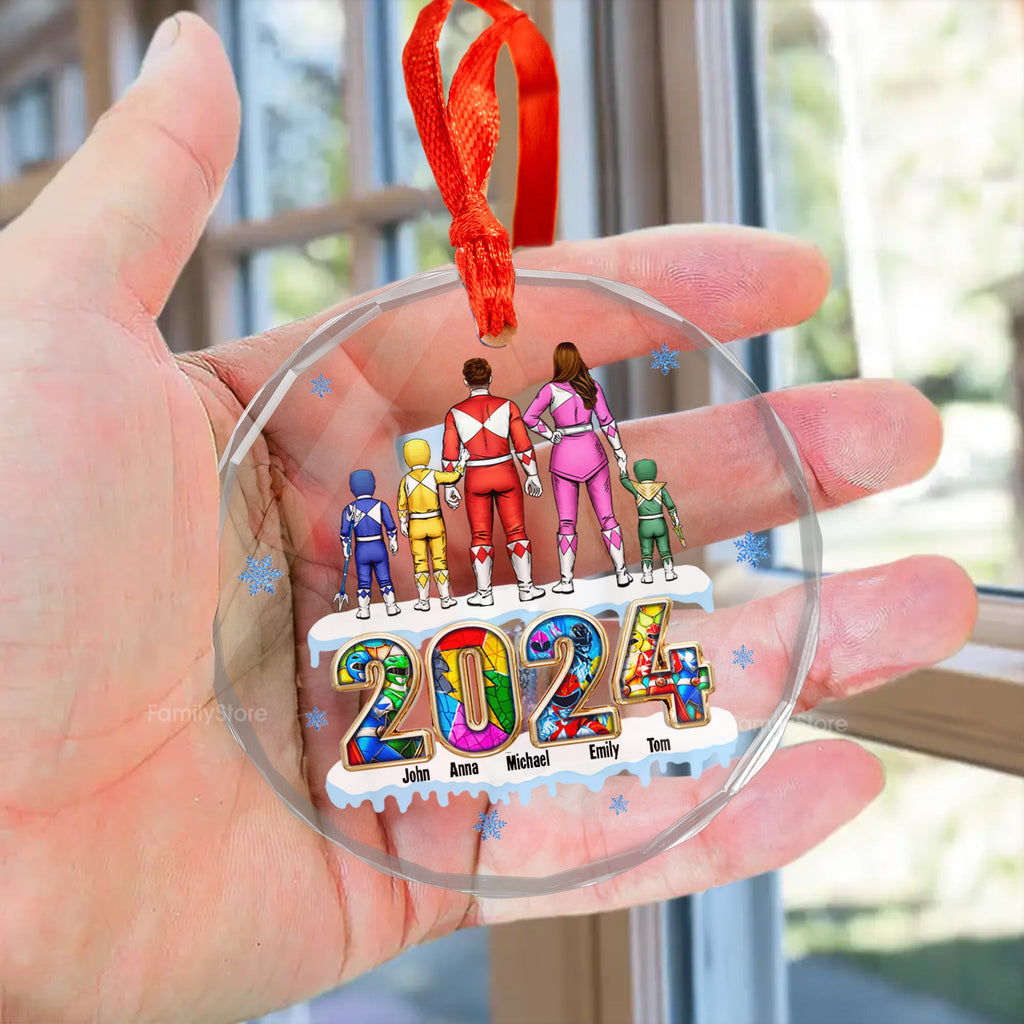 Personalized Glass Ornament Family Gift 2024 Christmas Decoration