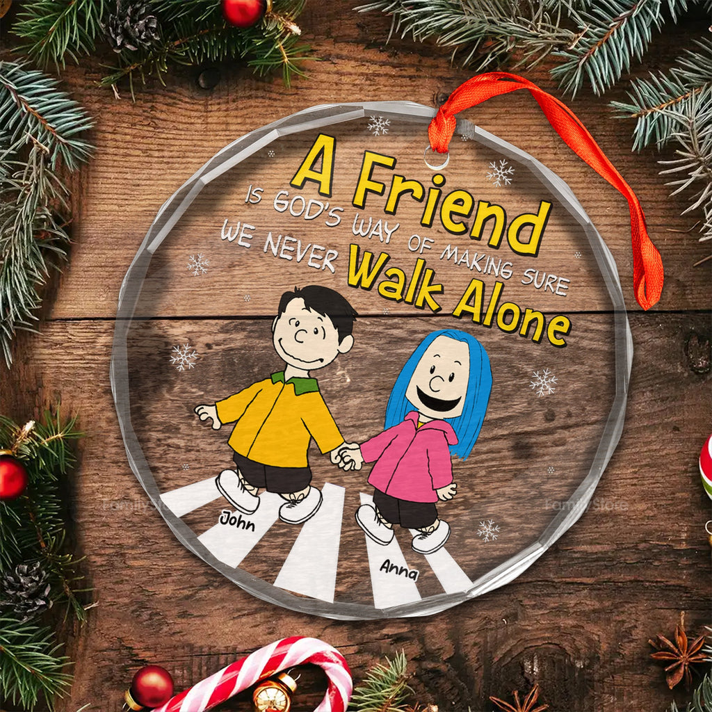 Personalized Friendship Glass Ornament Custom Quote Gift