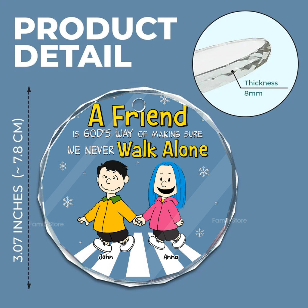 Personalized Friendship Glass Ornament Custom Quote Gift