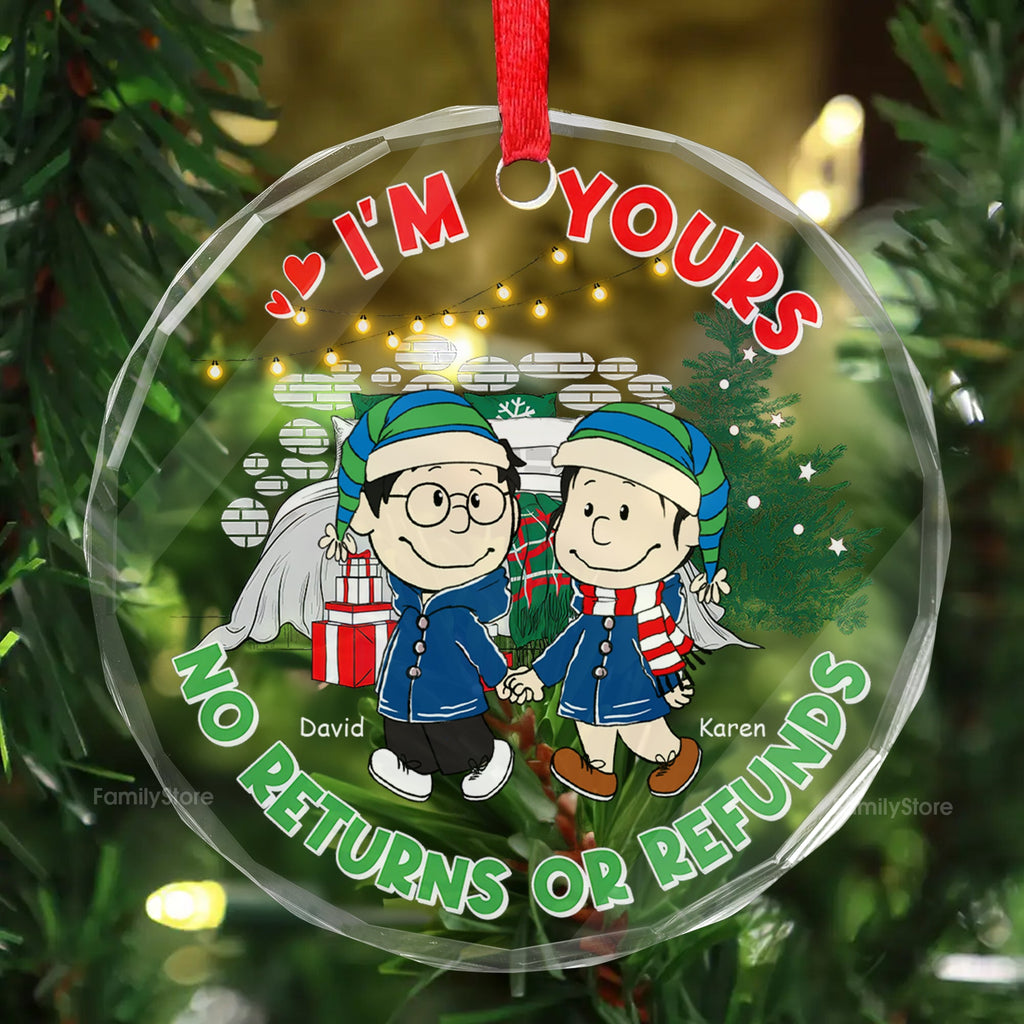 Personalized Glass Ornament with Custom Name | Unique Couple Gift