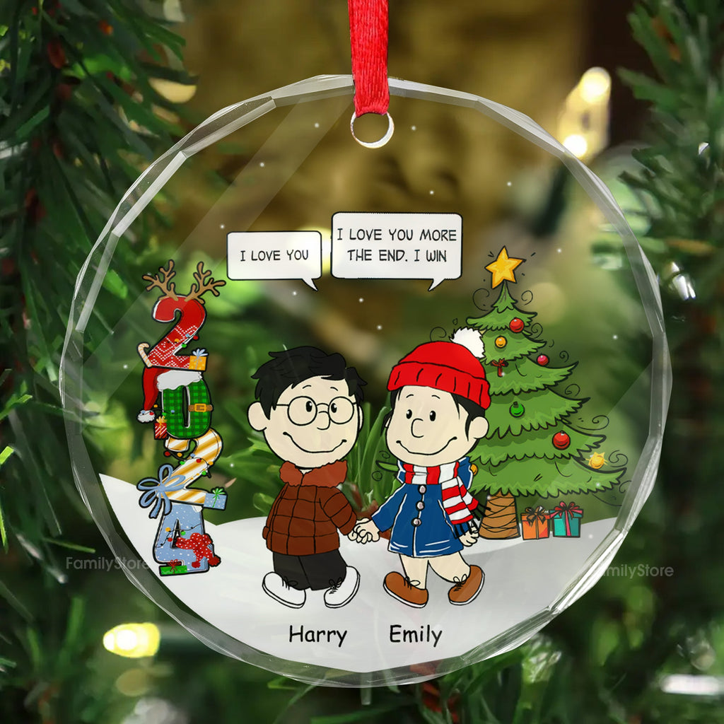 Personalized Glass Ornament Unique Couple Gift for Christmas