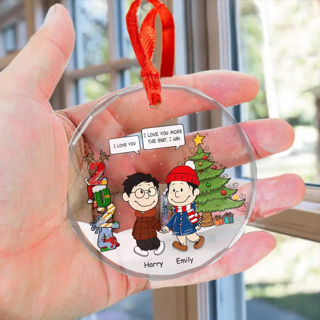 Personalized Glass Ornament Unique Couple Gift for Christmas