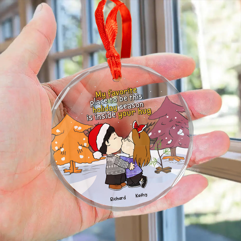 Personalized Glass Ornament My Favorite Place to Be Gift for Couple