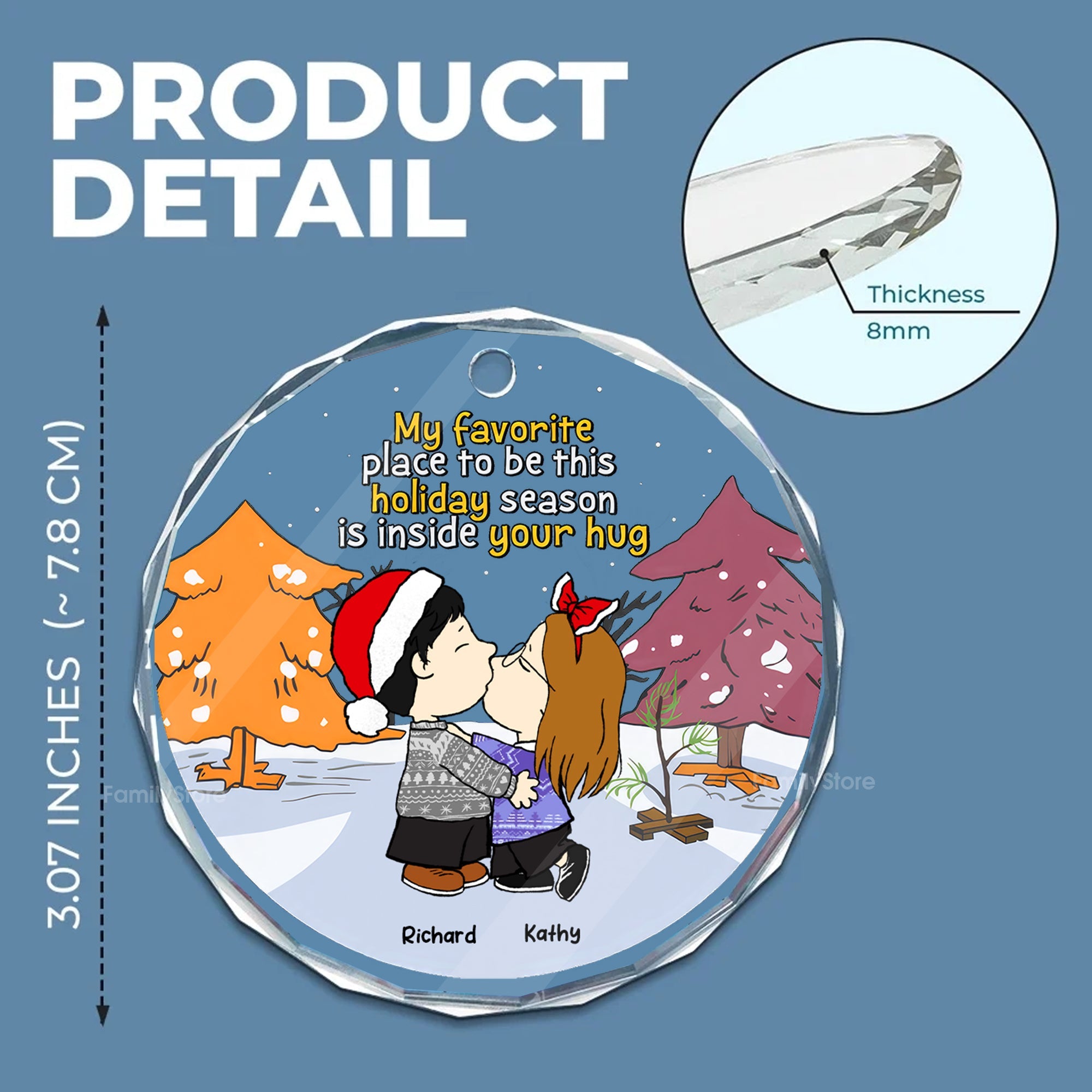 Personalized Glass Ornament My Favorite Place to Be Gift for Couple