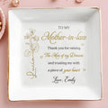 Personalized Birth Month Flower Jewelry Dish Gift for Mother-in-Law Jewelry Dish GradoCreations