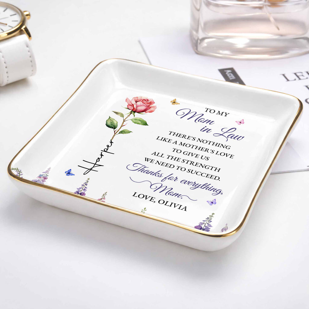 Personalized Ceramic Jewelry Dish For Mother-in-Law Gift Jewelry Dish GradoCreations