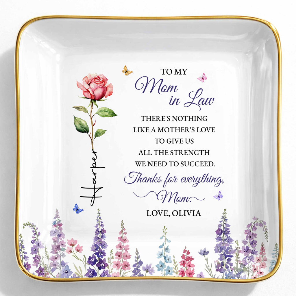 Personalized Ceramic Jewelry Dish For Mother-in-Law Gift Jewelry Dish GradoCreations