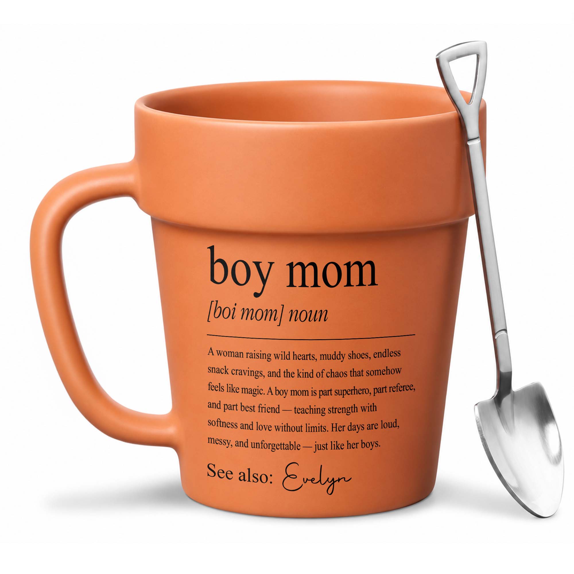 Personalized Plant Pot Ceramic Mug Gift for Boy Mom