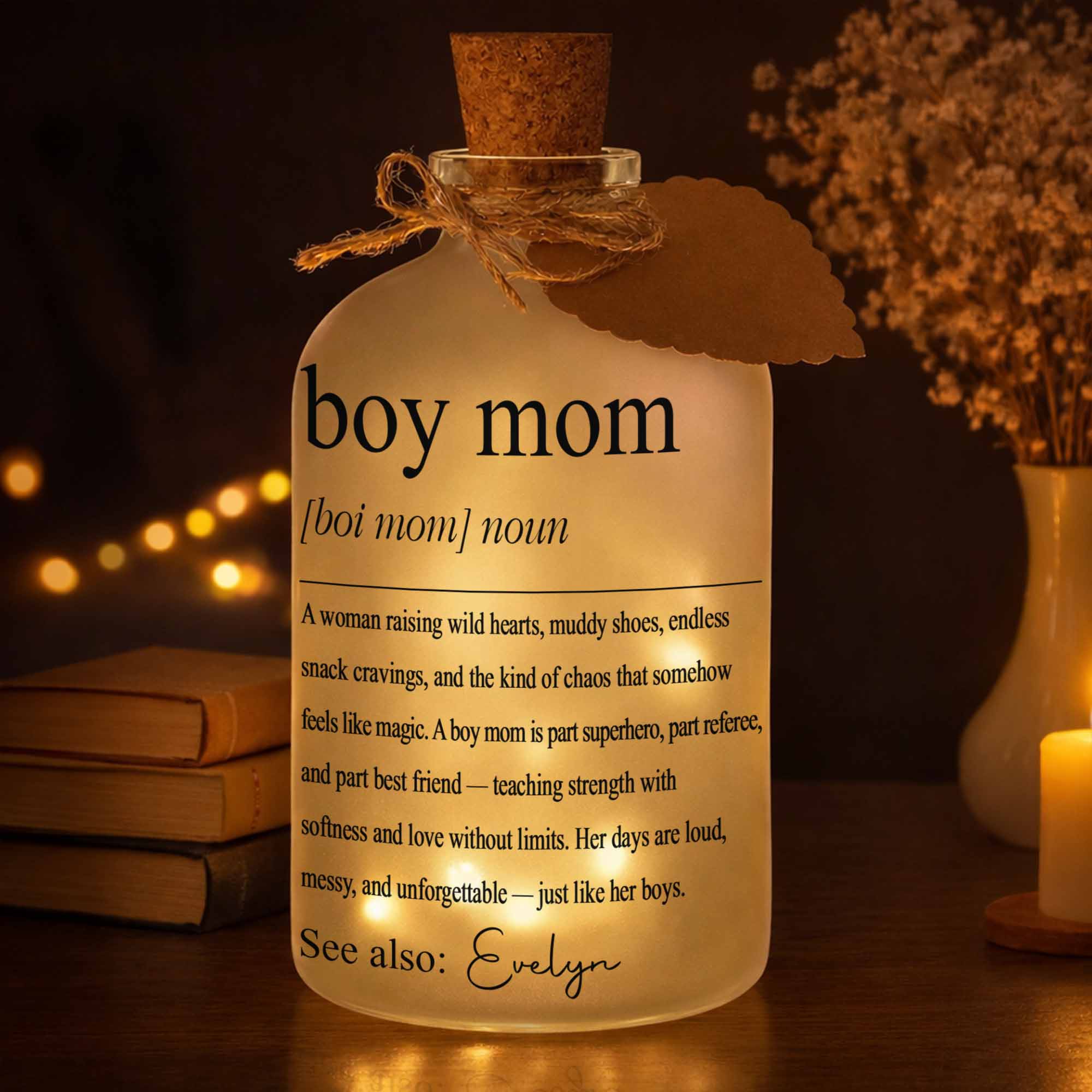Personalized Short Bottle Light for Boy Mom Custom Gift Short Bottle Light GradoCreations
