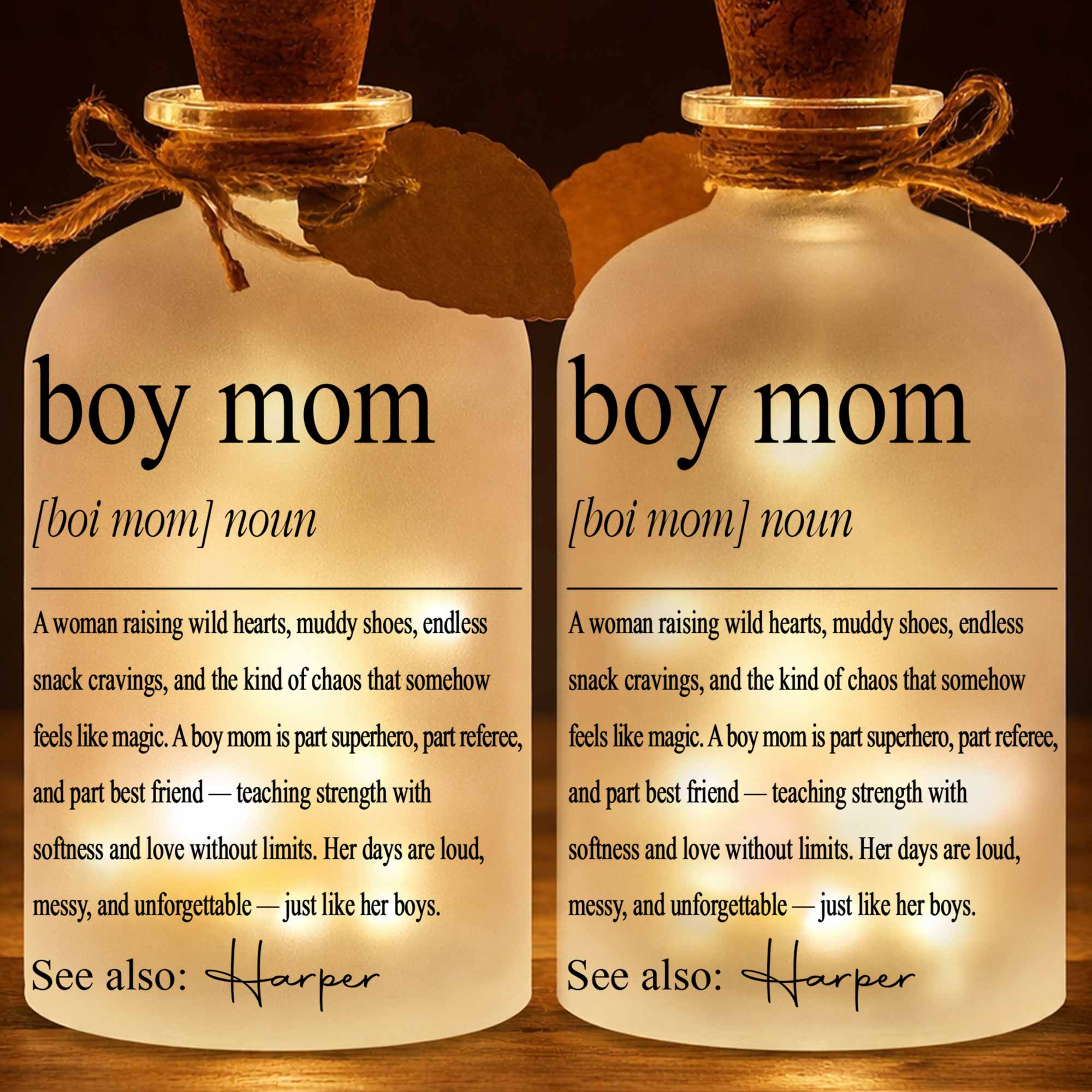 Personalized Short Bottle Light for Boy Mom Custom Gift Short Bottle Light GradoCreations