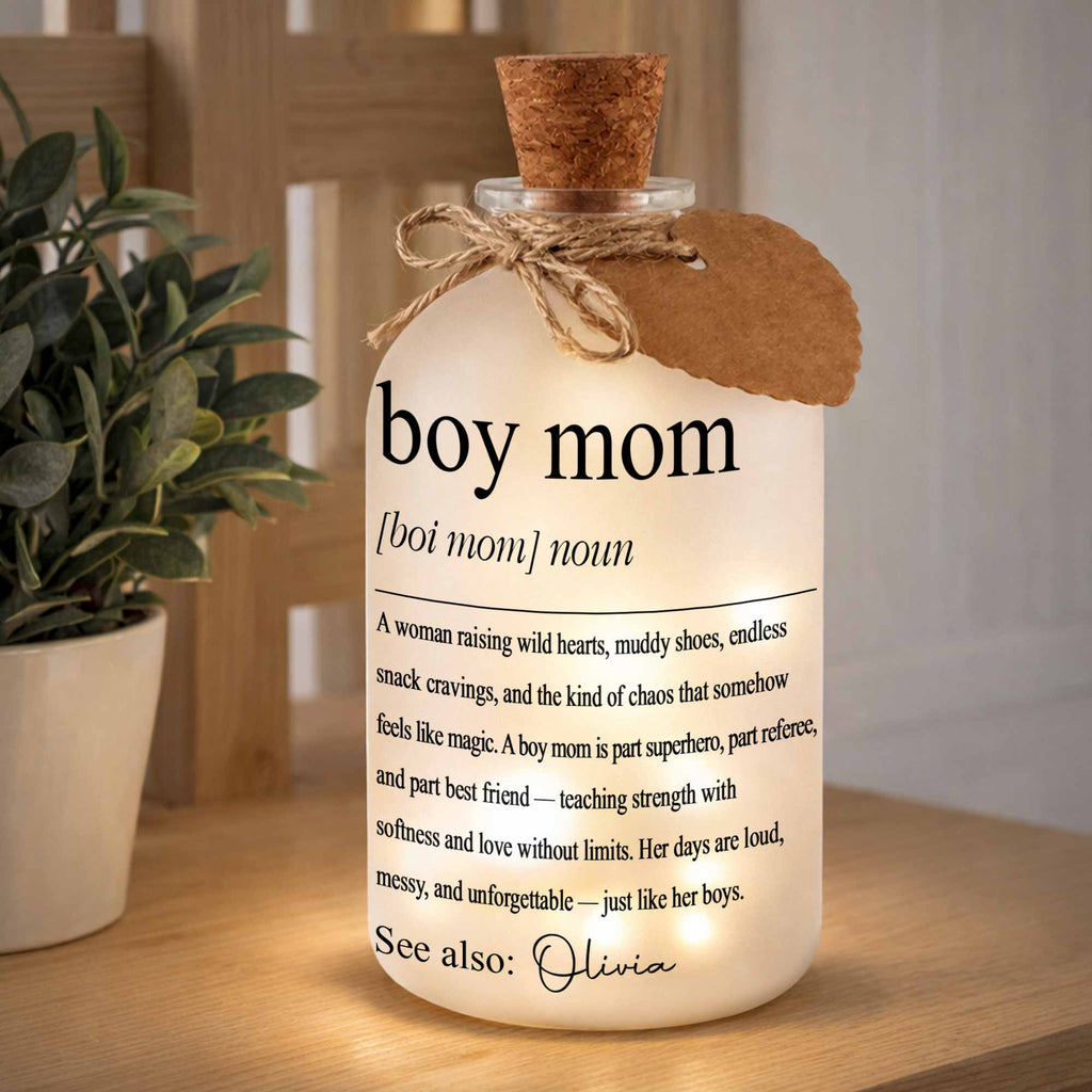 Personalized Short Bottle Light for Boy Mom Custom Gift Short Bottle Light GradoCreations