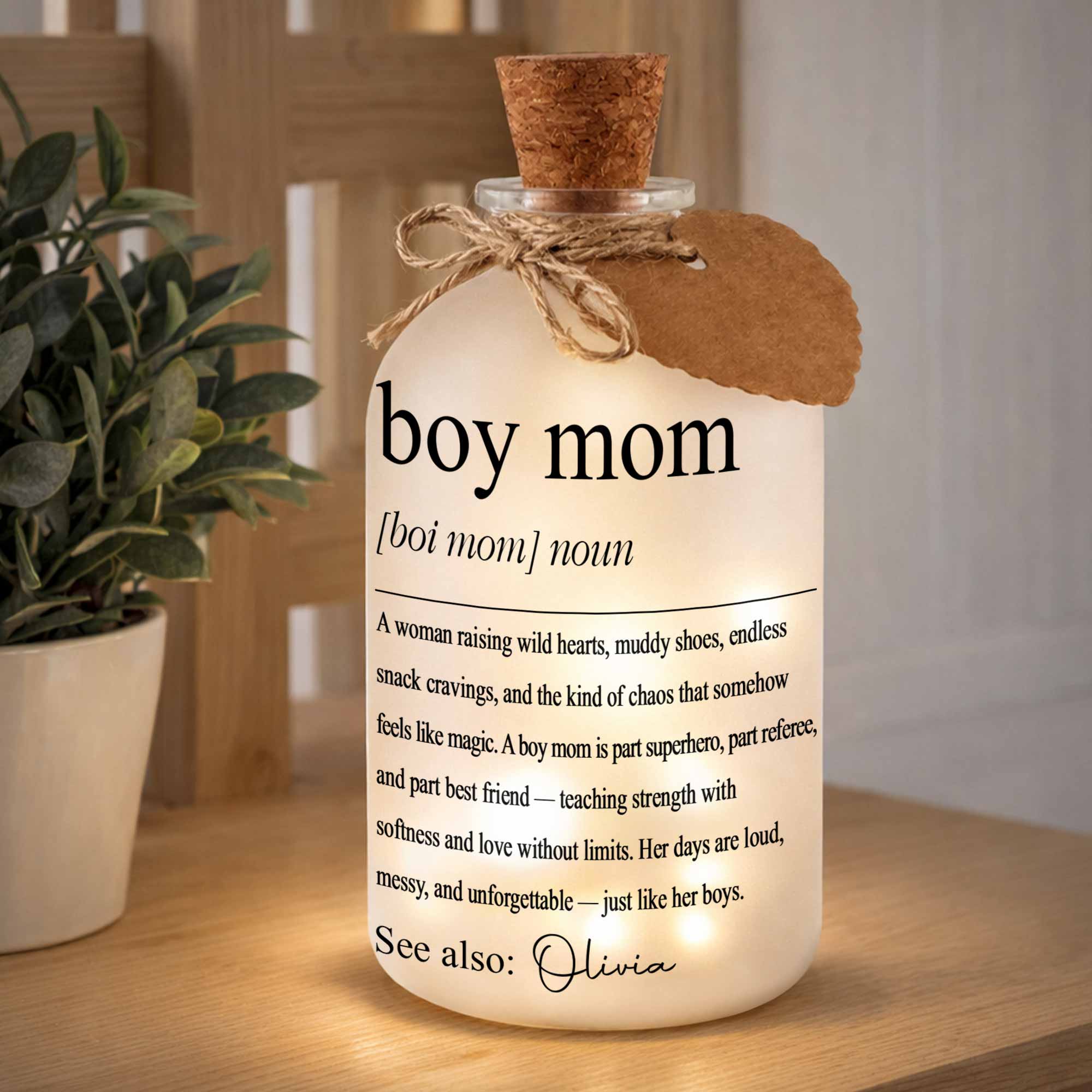 Personalized Short Bottle Light for Boy Mom Custom Gift Short Bottle Light GradoCreations