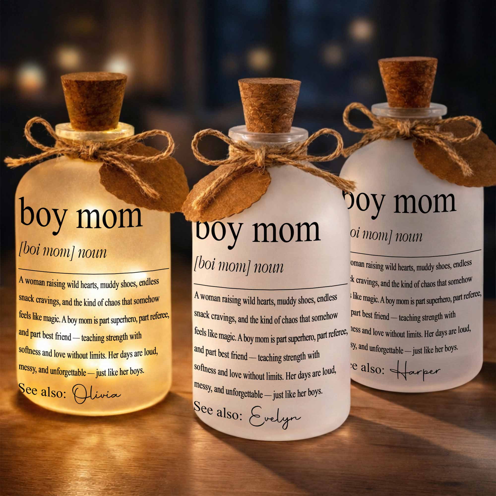 Personalized Short Bottle Light for Boy Mom Custom Gift Short Bottle Light GradoCreations