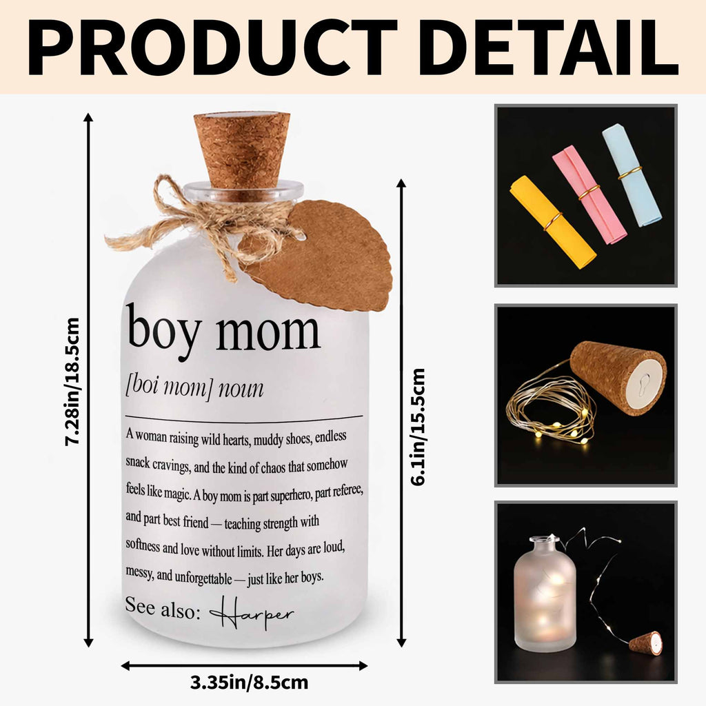 Personalized Short Bottle Light for Boy Mom Custom Gift Short Bottle Light GradoCreations