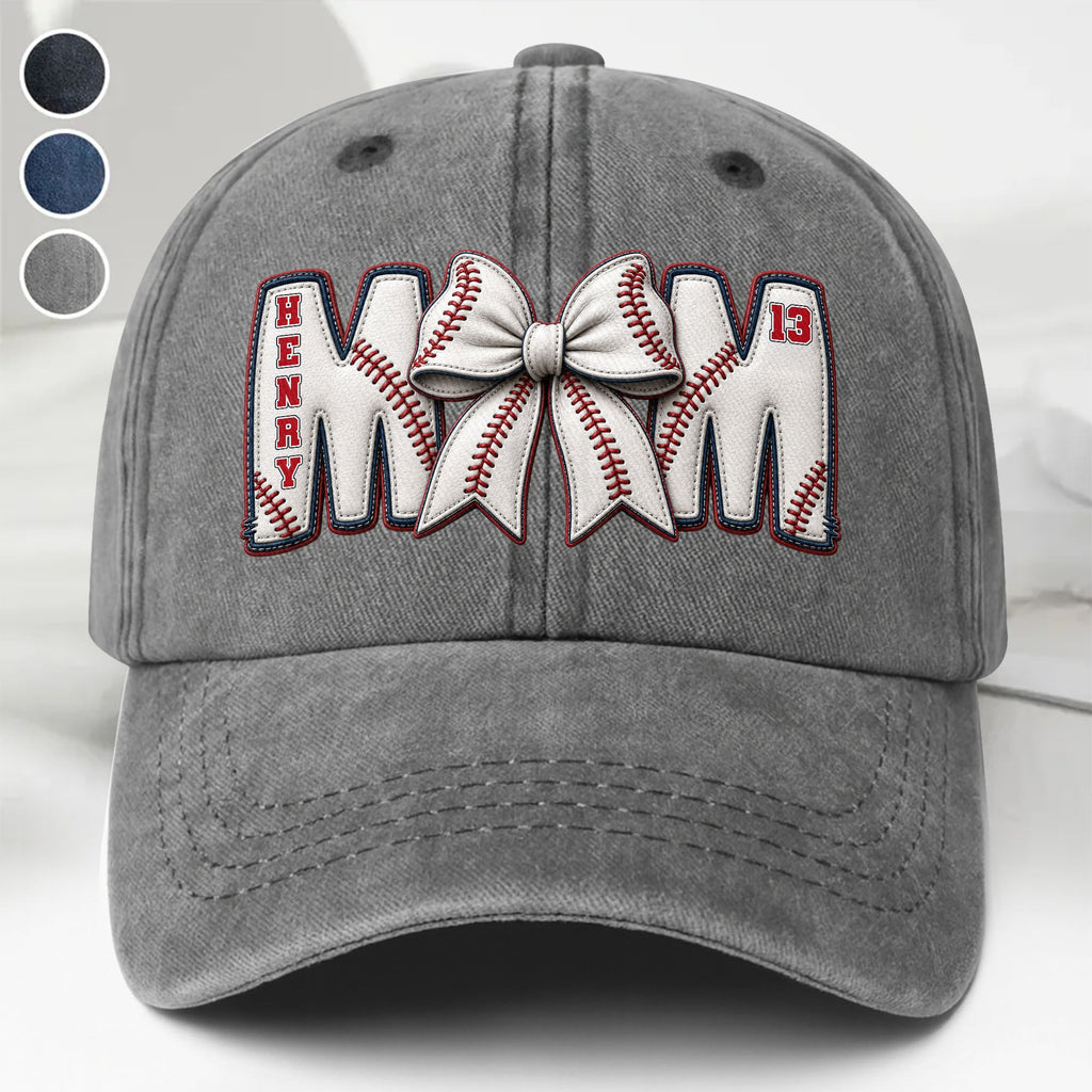 Personalized Washed Denim Cap Custom Name Gift for Mom Washed Denim Cap GradoCreations