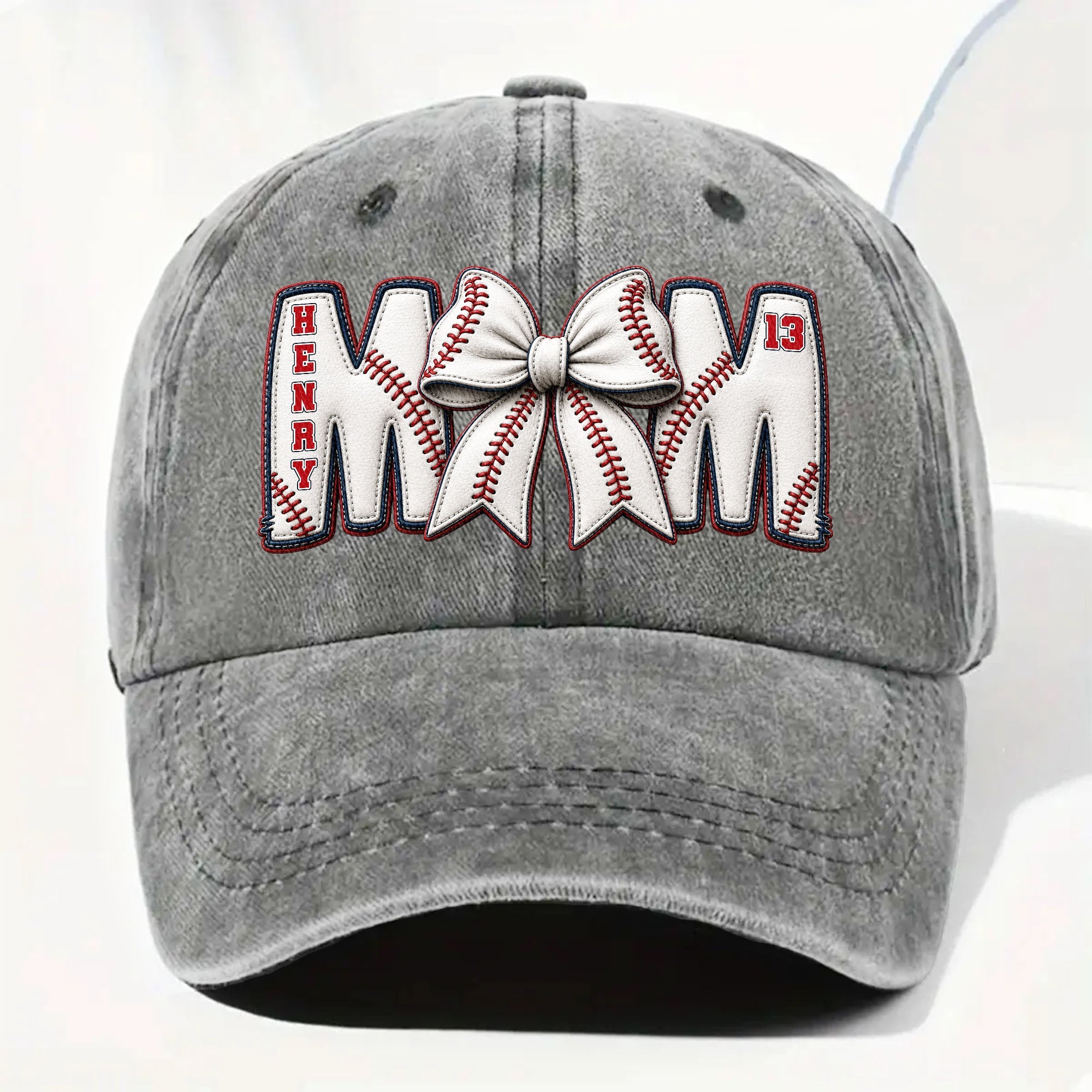 Personalized Washed Denim Cap Custom Name Gift for Mom