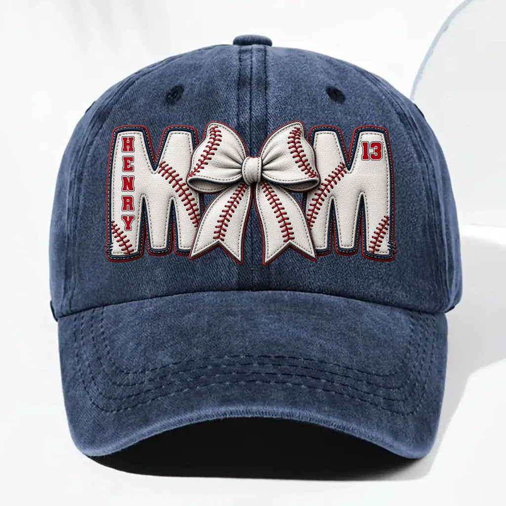 Personalized Washed Denim Cap Custom Name Gift for Mom Washed Denim Cap GradoCreations