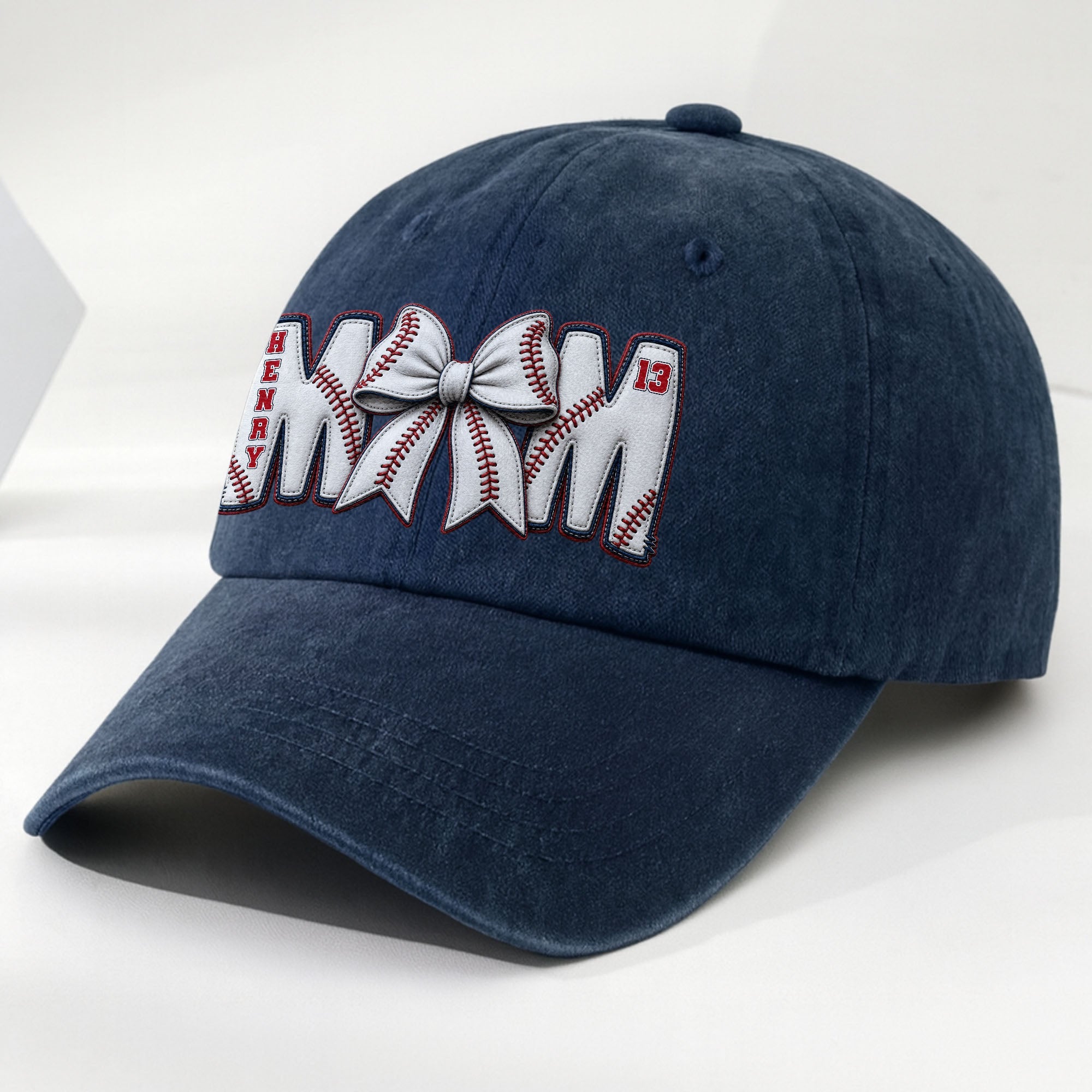 Personalized Washed Denim Cap Custom Name Gift for Mom Washed Denim Cap GradoCreations