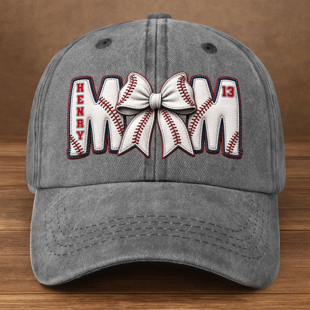 Personalized Washed Denim Cap Custom Name Gift for Mom Washed Denim Cap GradoCreations