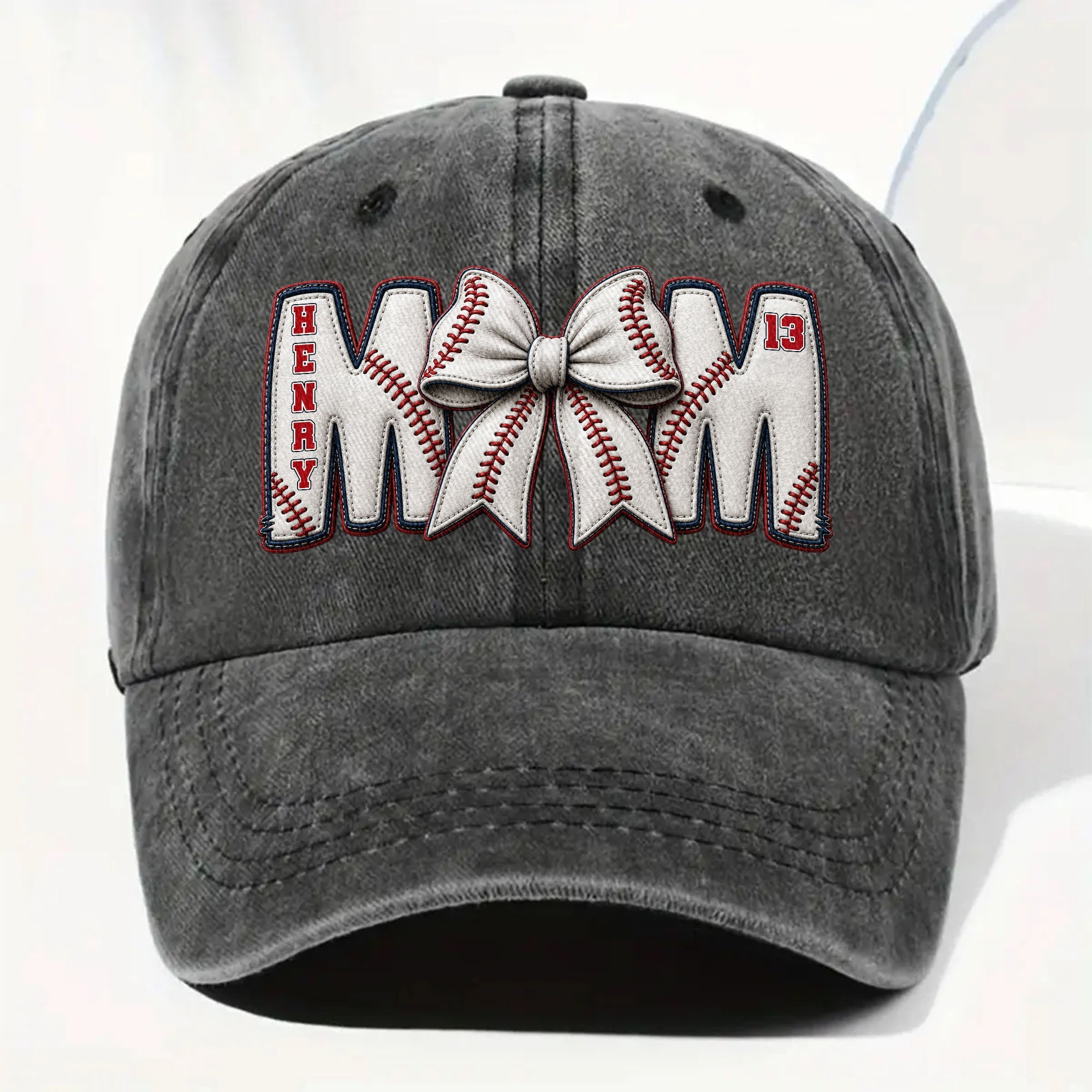 Personalized Washed Denim Cap Custom Name Gift for Mom Washed Denim Cap GradoCreations