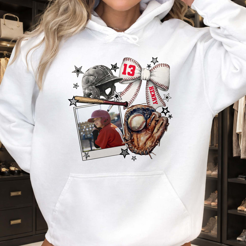 Personalized Baseball T-shirt Hoodie Custom Photo Gift for Mom Shirt GradoCreations