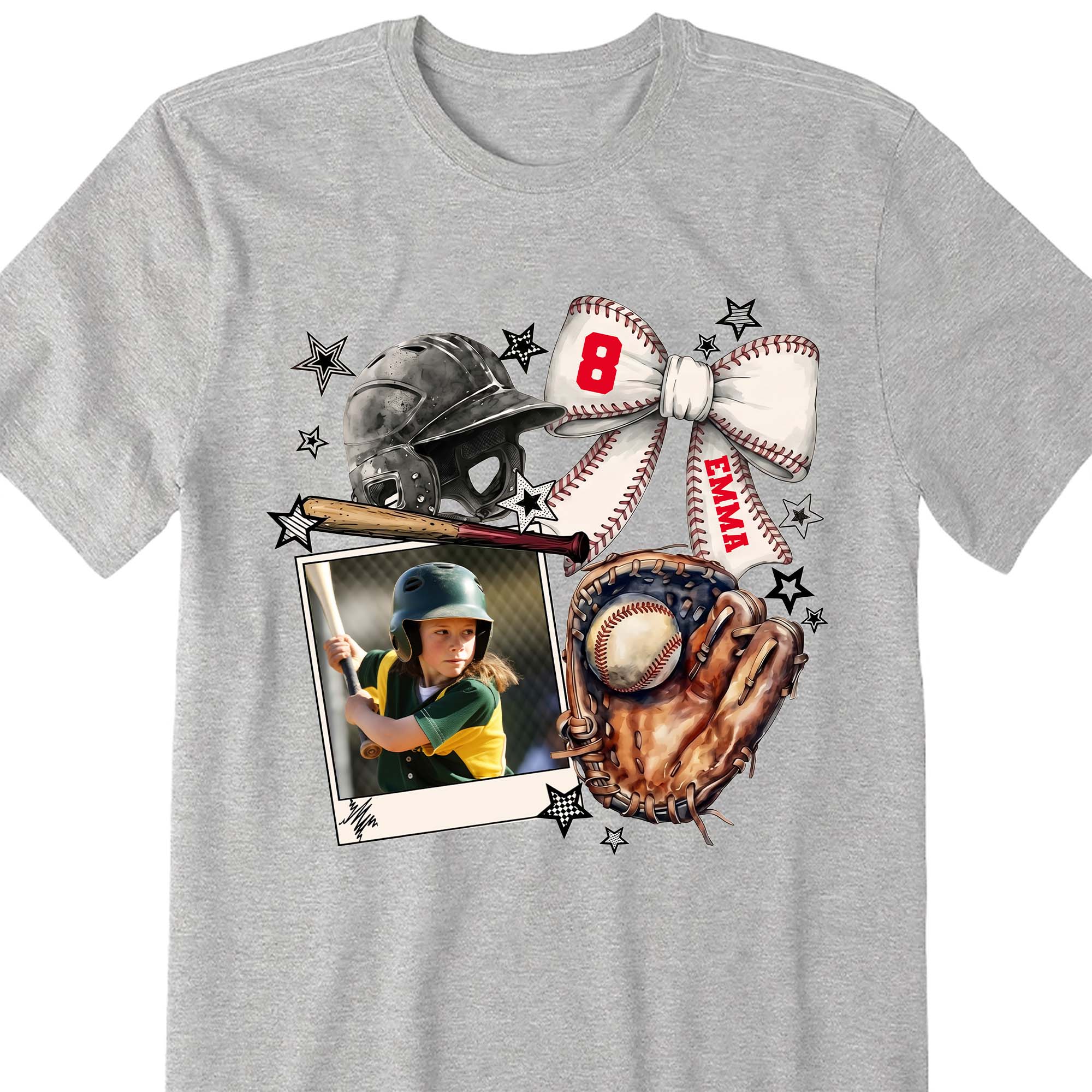 Personalized Baseball T-shirt Hoodie Custom Photo Gift for Mom Shirt GradoCreations
