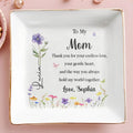 Personalized Jewelry Dish for Mom Birth Month Flower Gift Jewelry Dish GradoCreations