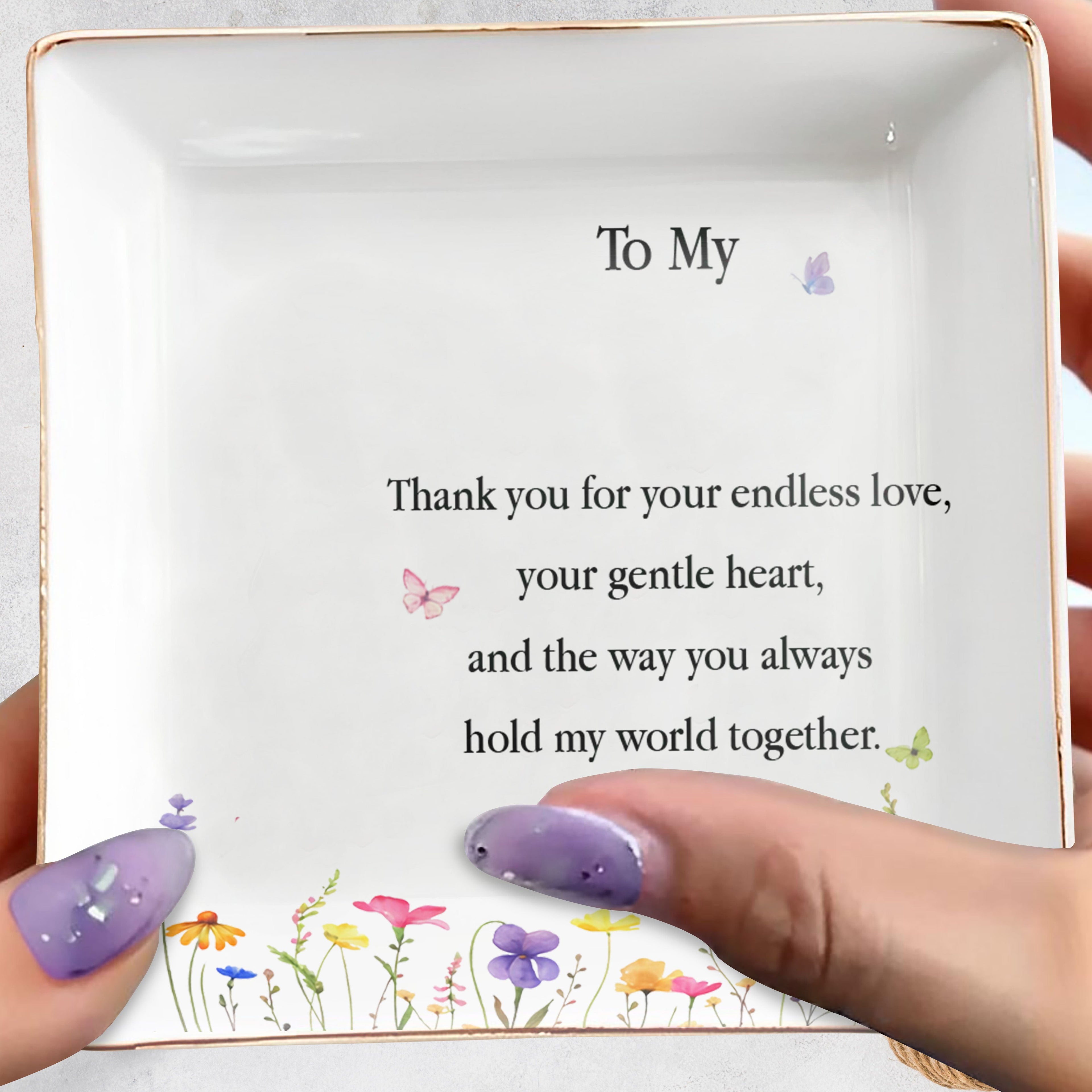 Personalized Jewelry Dish for Mom Birth Month Flower Gift Jewelry Dish GradoCreations