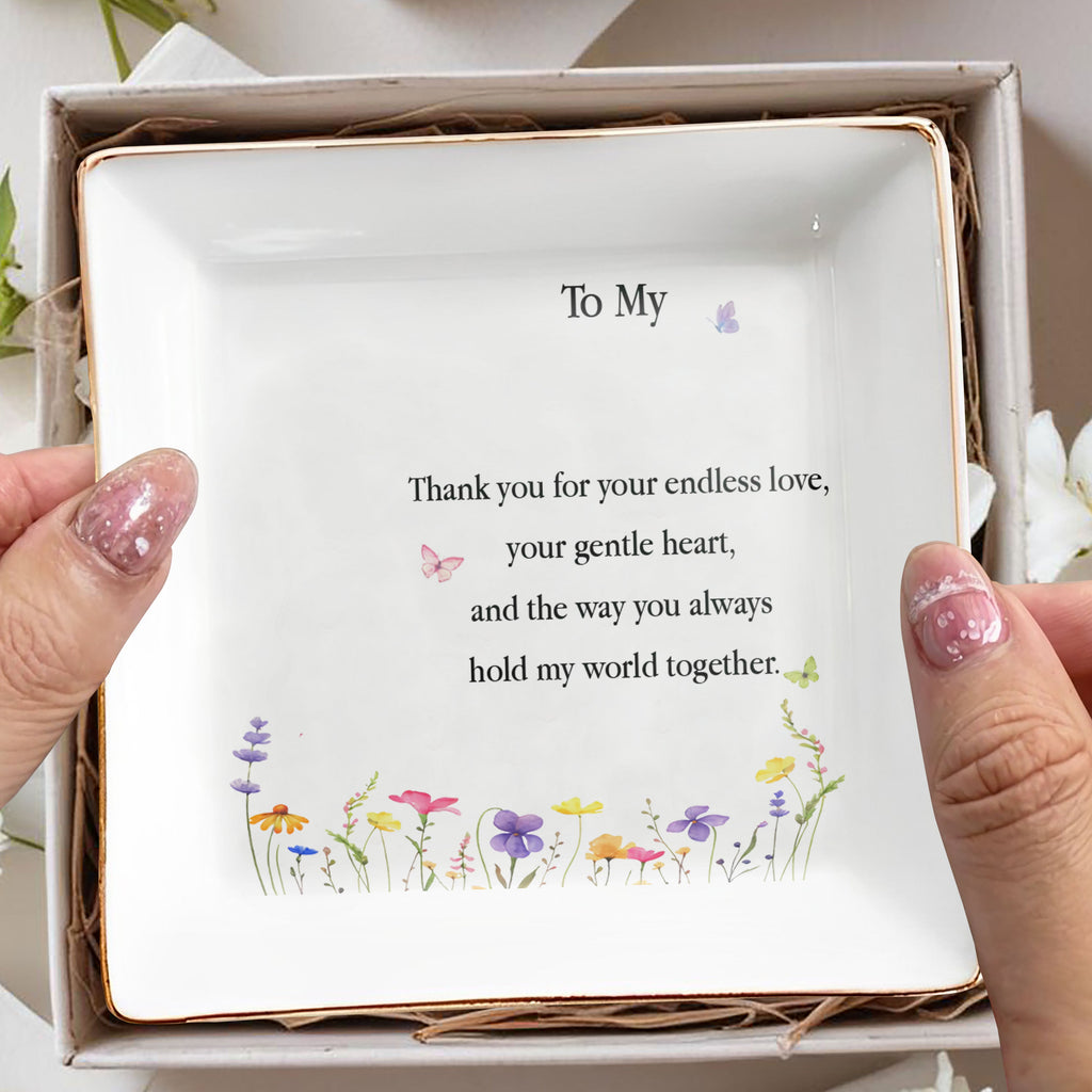 Personalized Jewelry Dish for Mom Birth Month Flower Gift Jewelry Dish GradoCreations
