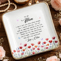 Personalized Ceramic Jewelry Dish Birth Month Flowers Gift for Mom