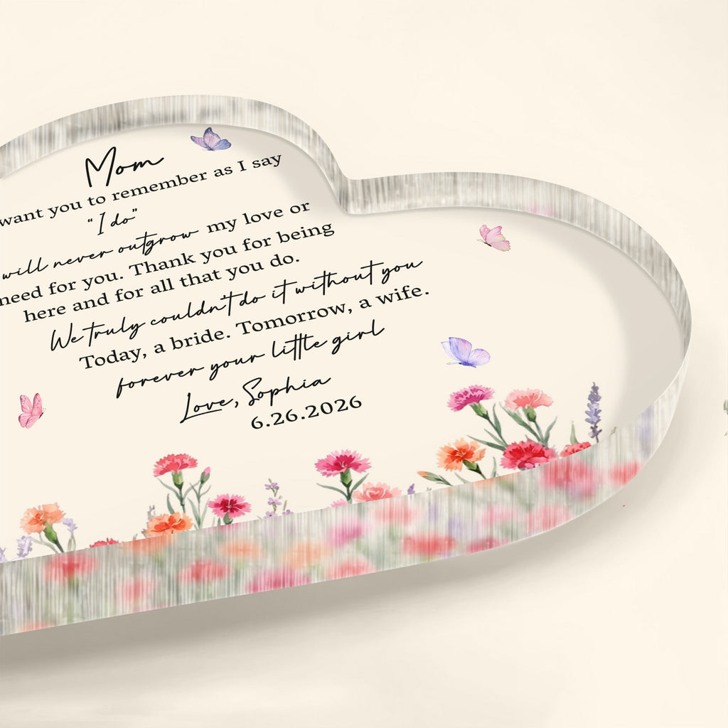 Personalized Heart Shaped Acrylic Plaque Custom Gift for Mom