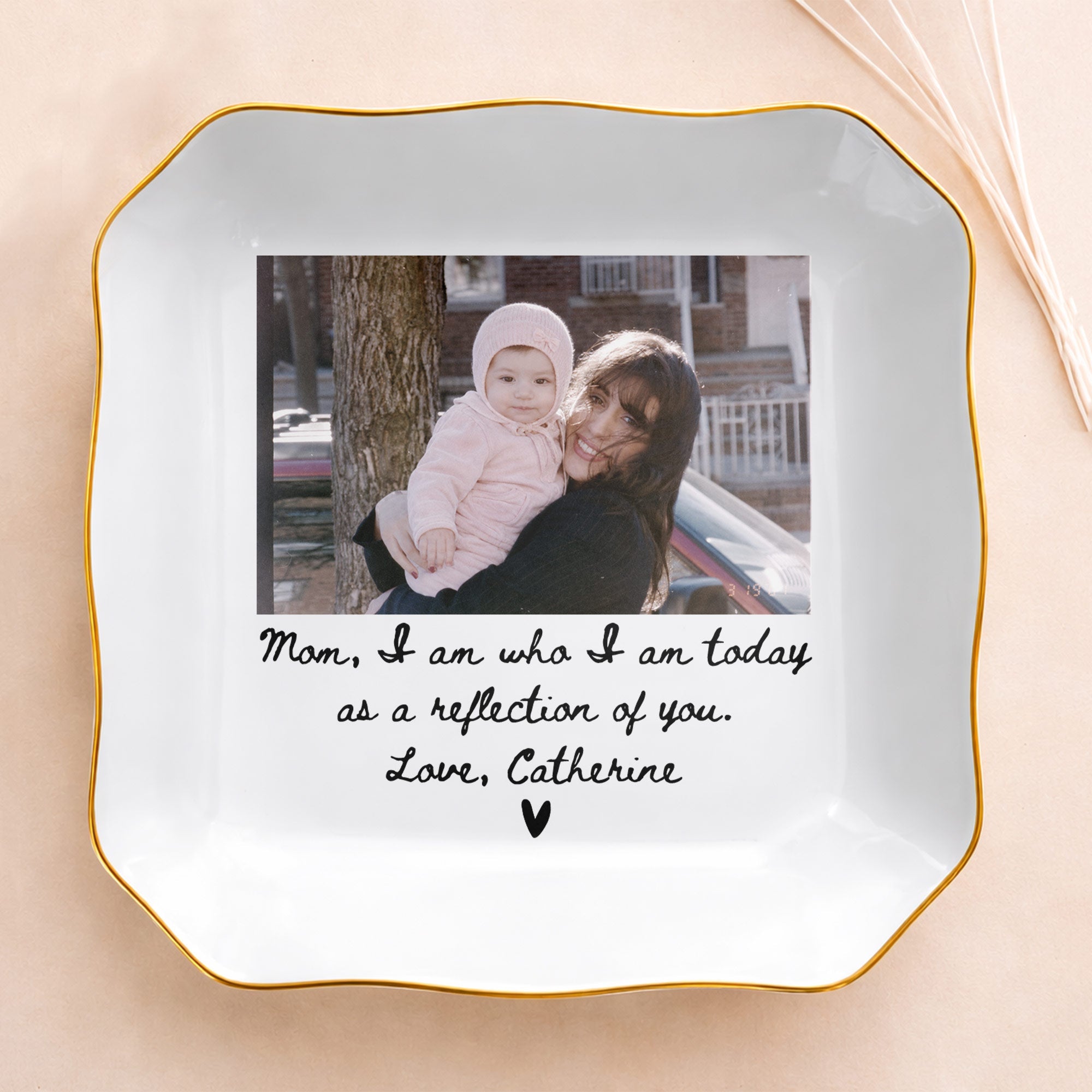 Personalized Lace Jewelry Dish Custom Name Gift for Mom