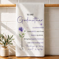 Personalized Kitchen Towel Gift for Godmother with Birth Flower Kitchen Towel GradoCreations
