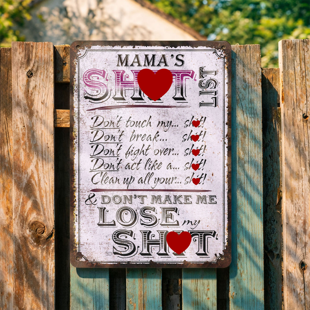 Personalized Metal Sign Funny Rules Gift for Mom Home Decor Metal Sign GradoCreations