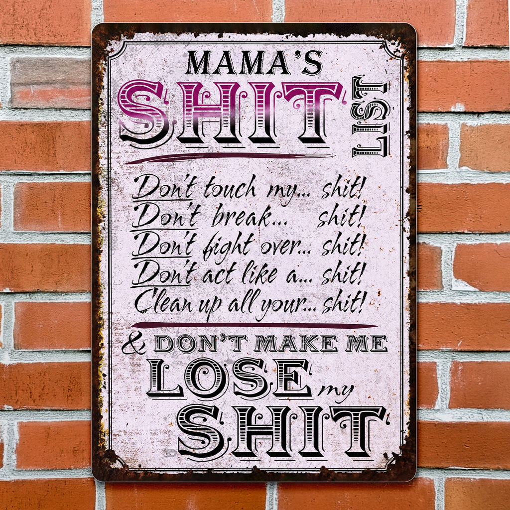 Personalized Metal Sign Funny Rules Gift for Mom Home Decor Metal Sign GradoCreations