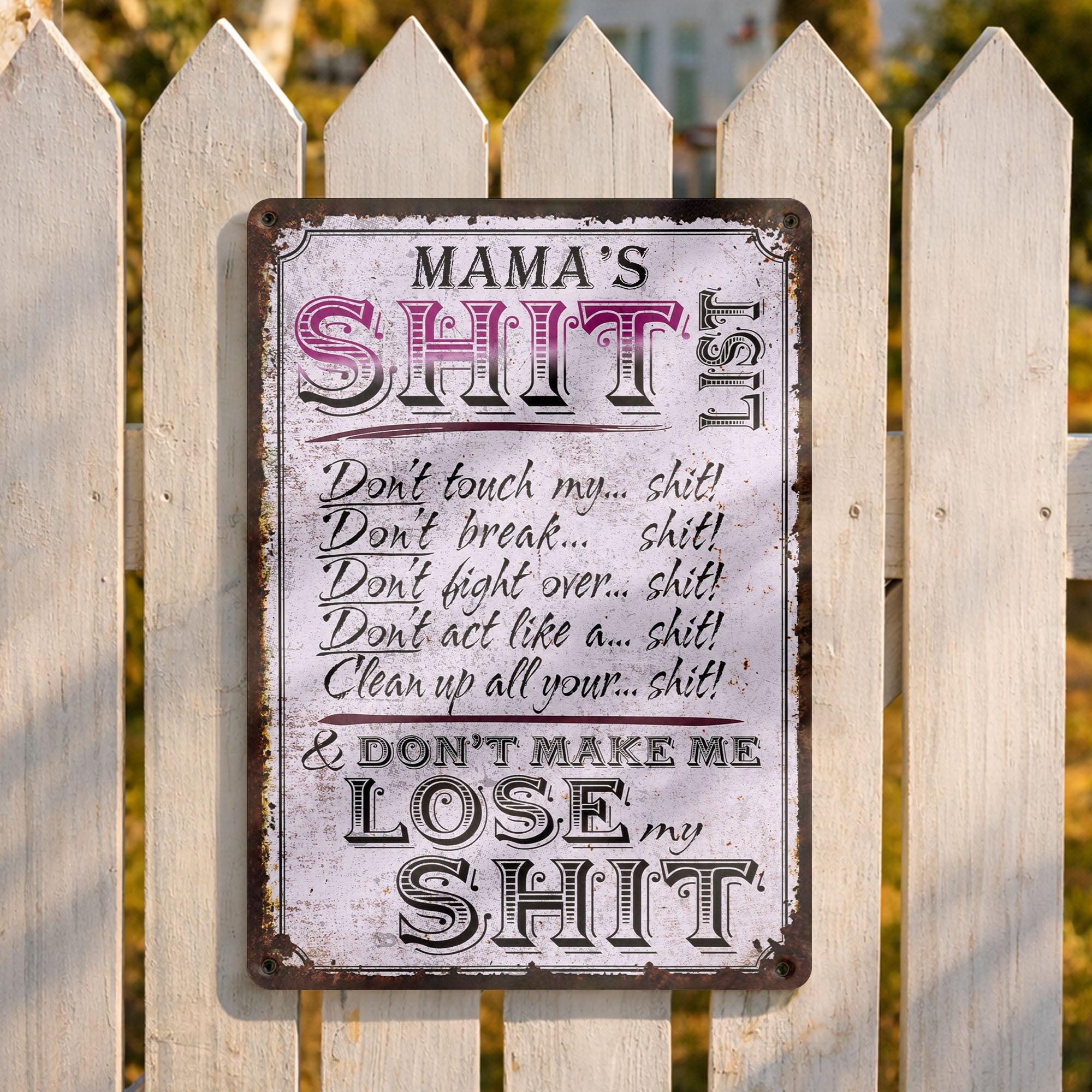 Personalized Metal Sign Funny Rules Gift for Mom Home Decor Metal Sign GradoCreations
