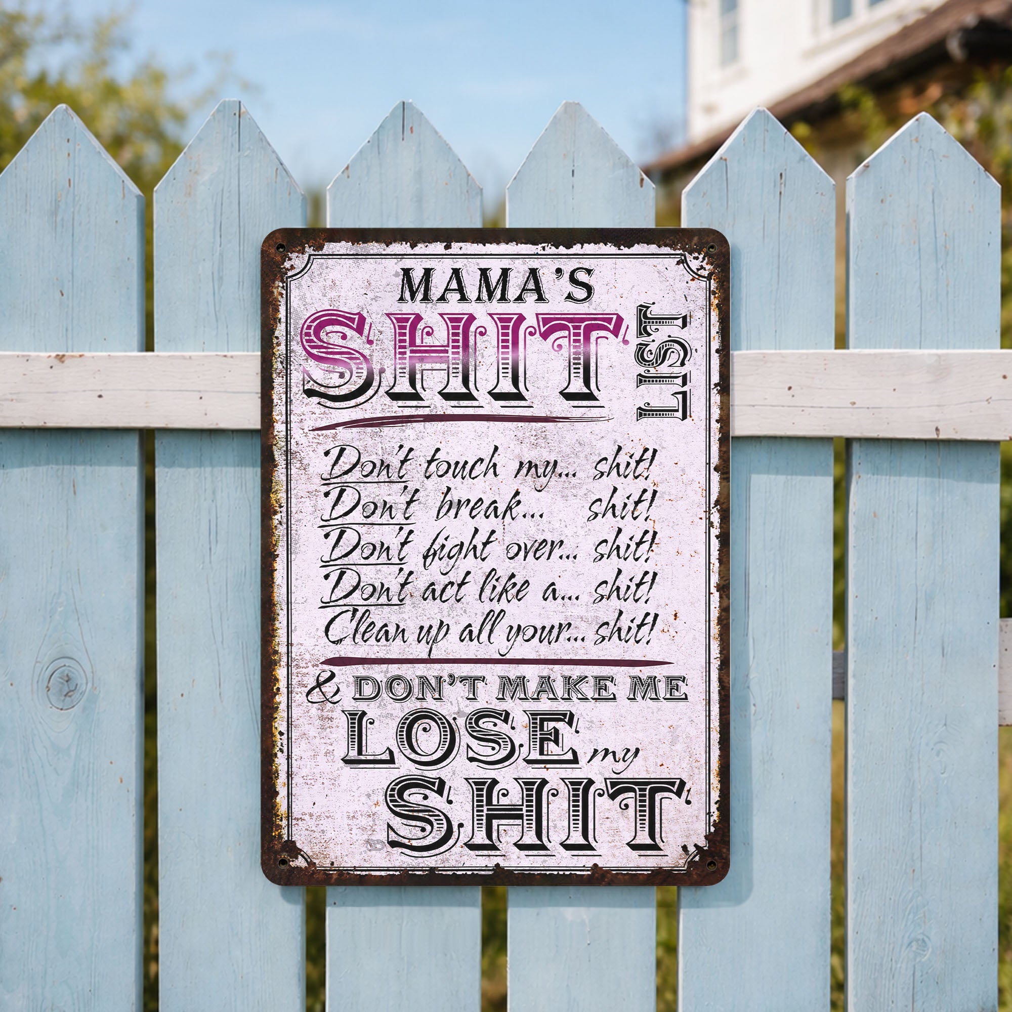 Personalized Metal Sign Funny Rules Gift for Mom Home Decor Metal Sign GradoCreations