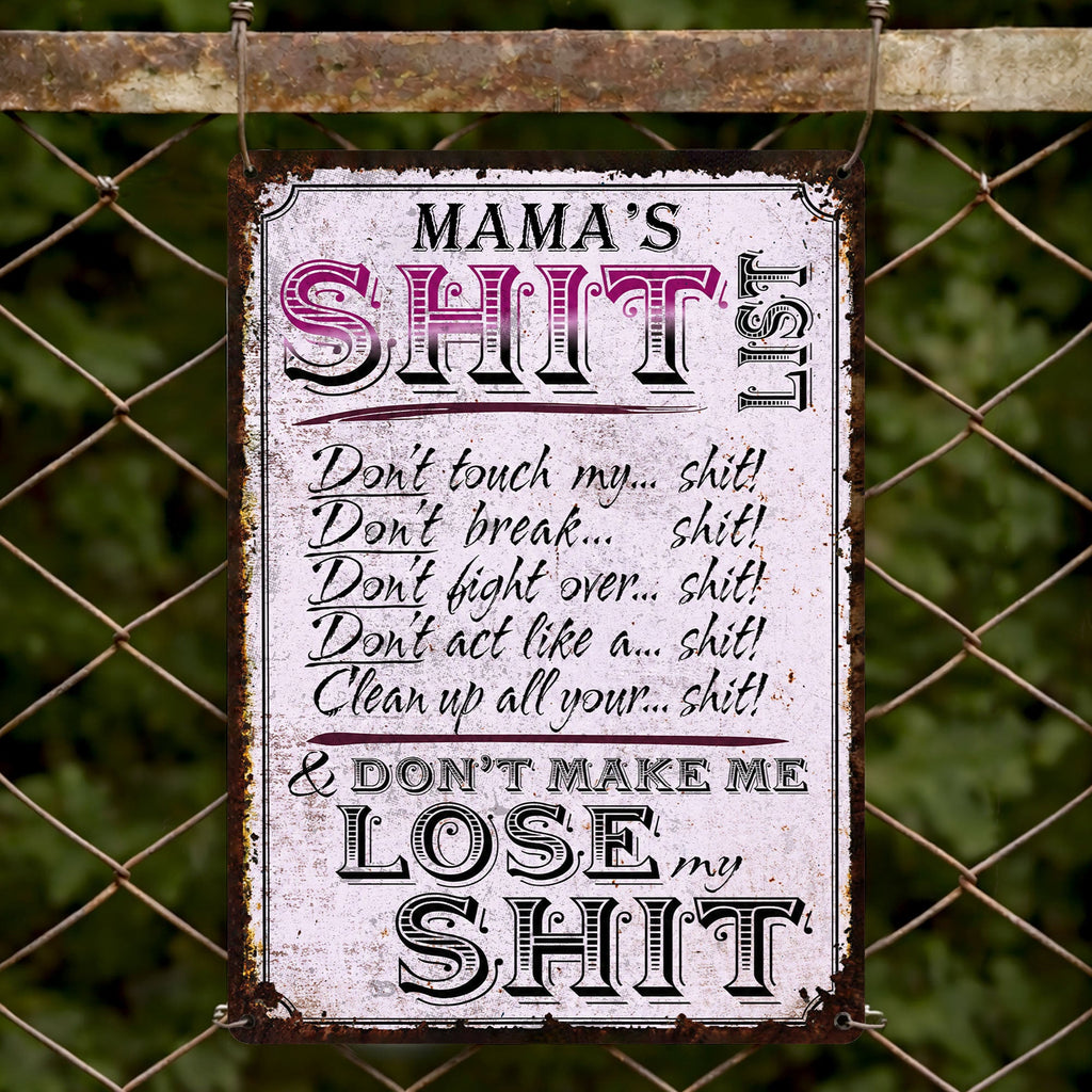 Personalized Metal Sign Funny Rules Gift for Mom Home Decor Metal Sign GradoCreations