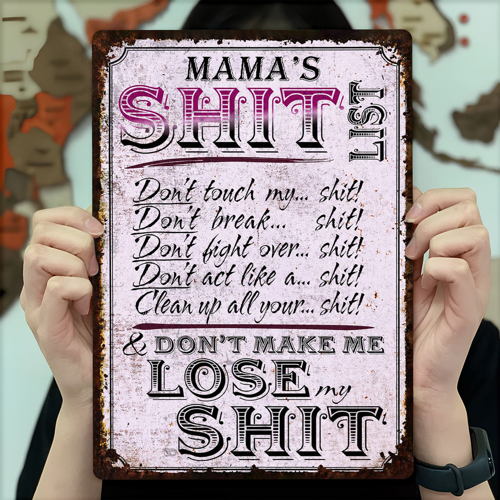 Personalized Metal Sign Funny Rules Gift for Mom Home Decor Metal Sign GradoCreations