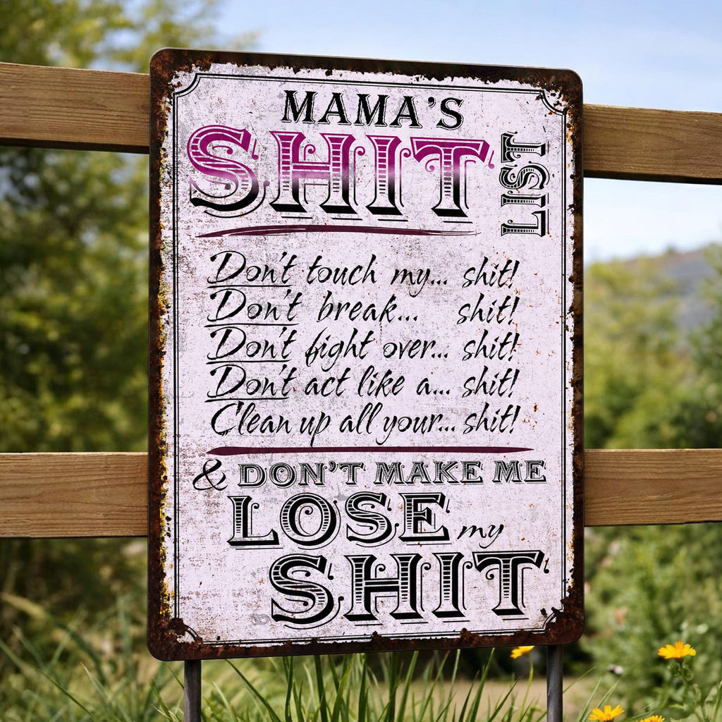 Personalized Metal Sign Funny Rules Gift for Mom Home Decor Metal Sign GradoCreations